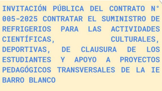 Invitación publica contrato 005-2025